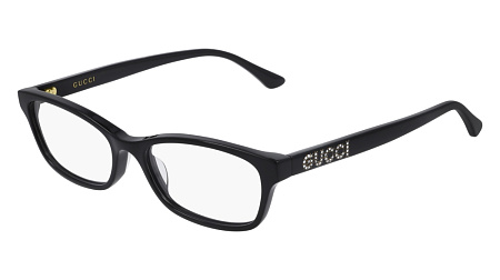 Gucci GG0730O-005 50 Optical Frame BLACK-BLACK-TRANSPARENT