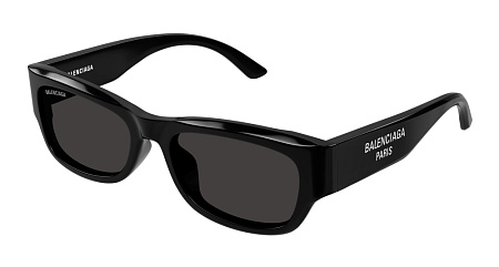 Balenciaga BB0390SK-001 56 Sunglass BLACK-BLACK-GREY