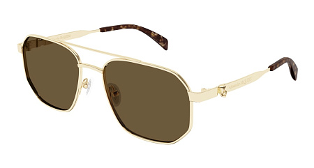 Alexander McQueen AM0458S-002 58 Sunglass GOLD-GOLD-BROWN