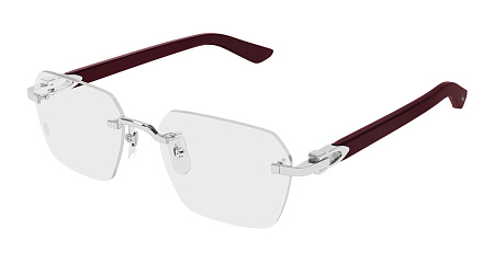 Cartier CT0623O-002 54 Optical Frame SILVER-BURGUNDY-TRANSPARENT