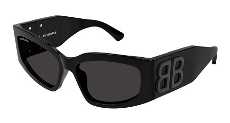 Balenciaga BB0321S-001 57 Sunglass BLACK-BLACK-GREY