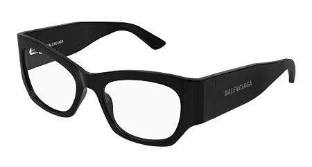 Balenciaga BB0333O-001 52 Optical Frame BLACK-BLACK-TRANSPARENT