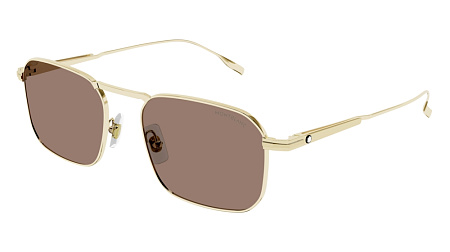 Montblanc MB0218S-002 53 Sunglass GOLD-GOLD-BROWN