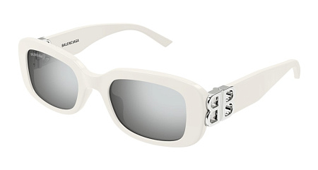 Balenciaga BB0310SK-003 53 Sunglass WHITE-WHITE-SILVER