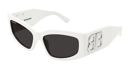 Balenciaga BB0321S-005 57 Sunglass WHITE-WHITE-GREY