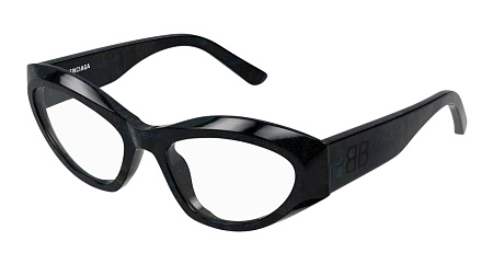 Balenciaga BB0400O-003 55 Optical Frame BLACK-BLACK-TRANSPARENT