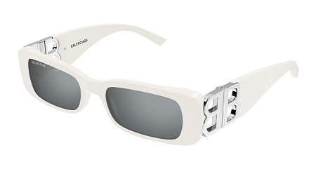 Balenciaga BB0096S-020 51 Sunglass WHITE-SILVER-SILVER