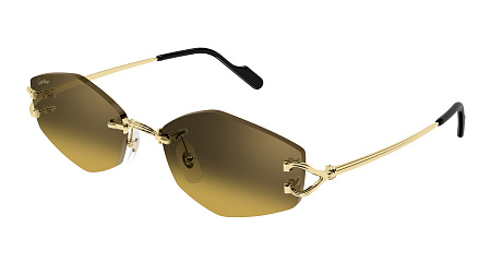 Cartier CT0620S-003 56 Sunglass GOLD-GOLD-BROWN