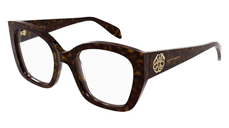 Alexander McQueen AM0379O-002 52 Optical Frame HAVANA-HAVANA-TRANSPARENT