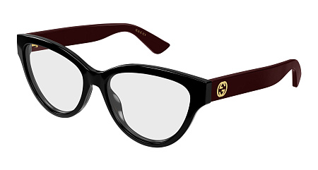 Gucci GG1581O-005 55 Optical Frame BLACK-BURGUNDY-TRANSPARENT