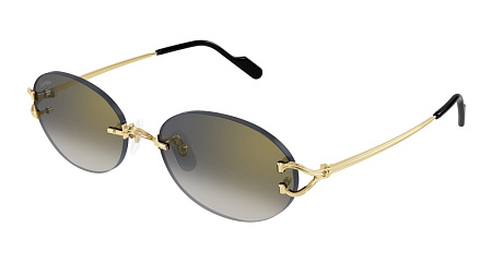 Cartier CT0551S-001 55 Sunglass GOLD-GOLD-GREY