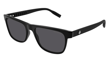 Montblanc MB0209S-001 56 Sunglass BLACK-BLACK-GREY