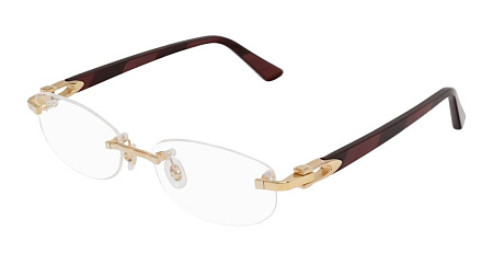 Cartier CT0318O-006 52 Optical Frame GOLD-BURGUNDY-TRANSPARENT