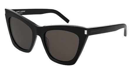 Saint Laurent SL 214 KATE-001 55 Sunglass BLACK-BLACK-GREY