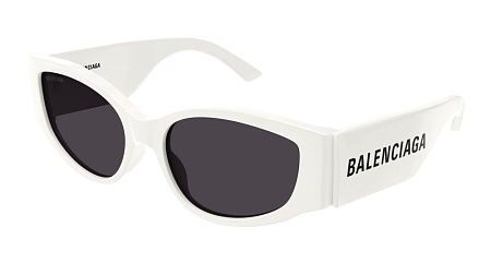 Balenciaga BB0258S-012 56 Sunglass WHITE-WHITE-GREY