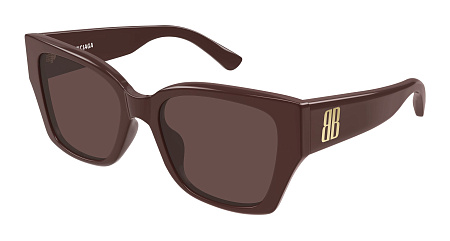 Balenciaga BB0474S-003 55 Sunglass BURGUNDY-BURGUNDY-BROWN