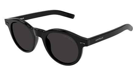 Montblanc MB0225S-001 49 Sunglass BLACK-BLACK-GREY