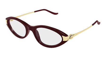 Cartier CT0633O-003 52 Optical Frame BURGUNDY-GOLD-TRANSPARENT