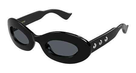 Valentino VG0036S-001 48 Sunglass BLACK-BLACK-GREY