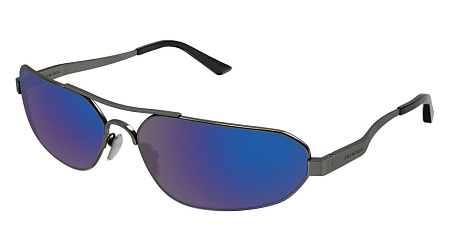 Balenciaga BB0227S-004 71 Sunglass RUTHENIUM-RUTHENIUM-BLUE