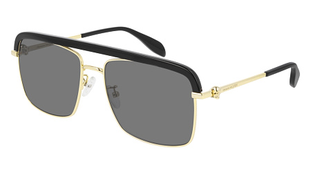 Alexander McQueen AM0258S-001 59 Sunglass GOLD-GOLD-GREY