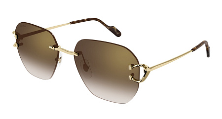 Cartier CT0394S-002 58 Sunglass GOLD-GOLD-BROWN