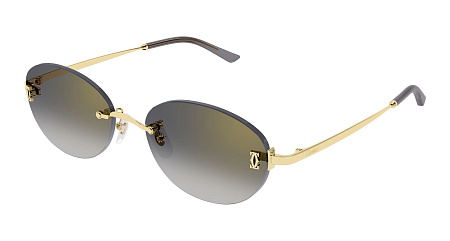 Cartier CT0642SA-001 54 Sunglass GOLD-GOLD-GREY