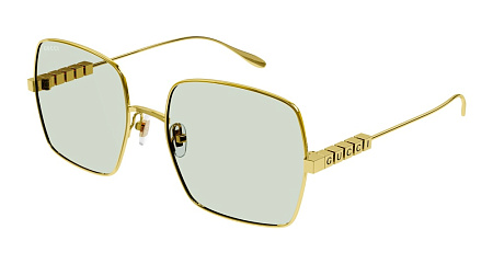 Gucci GG1434S-003 57 Sunglass GOLD-GOLD-GREEN