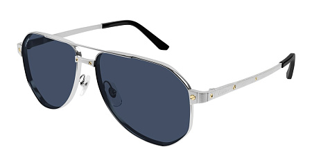 Cartier CT0461S-002 60 Sunglass SILVER-SILVER-BLUE