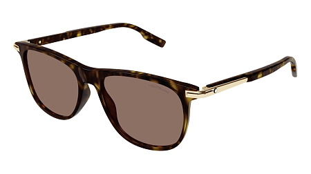 Montblanc MB0216S-002 56 Sunglass HAVANA-HAVANA-BROWN