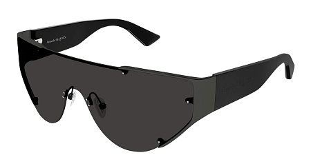 Alexander McQueen AM0447S-001 99 Sunglass RUTHENIUM-BLACK-GREY
