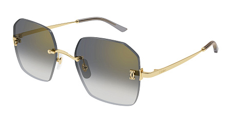 Cartier CT0591S-001 55 Sunglass GOLD-GOLD-GREY