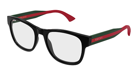 Gucci GG0004ONN-001 53 Optical Frame BLACK-GREEN-TRANSPARENT