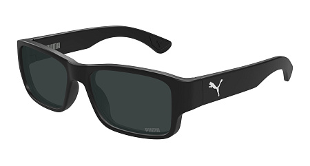 Puma PU0521S-001 55 Sunglass BLACK-BLACK-SMOKE