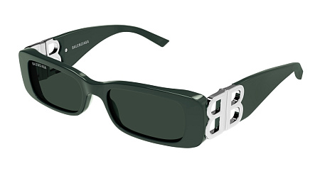 Balenciaga BB0096S-018 51 Sunglass GREEN-SILVER-GREEN