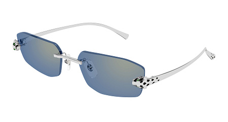 Cartier CT0474S-005 56 Sunglass SILVER-SILVER-LIGHT BLUE Cartier CT0474S-005 56 Sunglass SILVER-SILVER-LIGHT BLUE