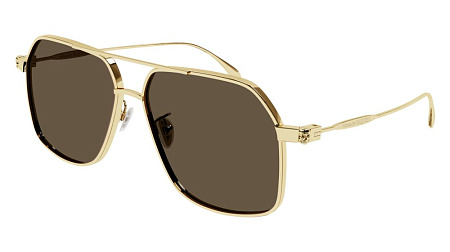 Alexander McQueen AM0372S-002 59 Sunglass GOLD-GOLD-BROWN