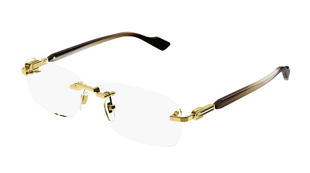 Gucci GG1221O-002 56 Optical Frame GOLD-BROWN-TRANSPARENT Gucci GG1221O-002 56 Optical Frame GOLD-BROWN-TRANSPARENT