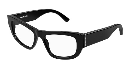 Balenciaga BB0303O-001 53 Optical Frame BLACK-BLACK-TRANSPARENT