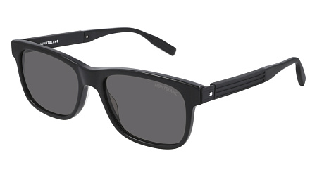 Montblanc MB0163S-001 56 Sunglass BLACK-BLACK-GREY
