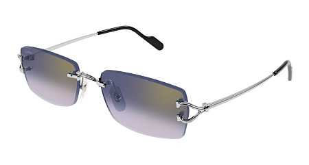 Cartier CT0550S-003 56 Sunglass SILVER-SILVER-BLUE