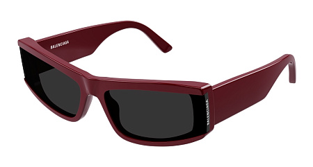 Balenciaga BB0301S-004 66 Sunglass BURGUNDY-BURGUNDY-GREY