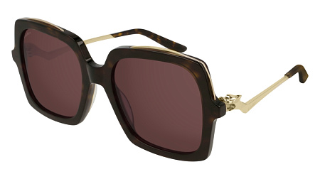 Cartier CT0117S-002 54 Sunglass HAVANA-GOLD-RED