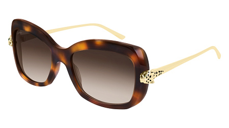 Cartier CT0215S-002 55 Sunglass HAVANA-GOLD-BROWN