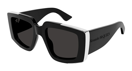 Alexander McQueen AM0446S-001 51 Sunglass BLACK-BLACK-GREY