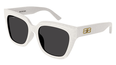 Balenciaga BB0237SA-004 55 Sunglass WHITE-WHITE-GREY