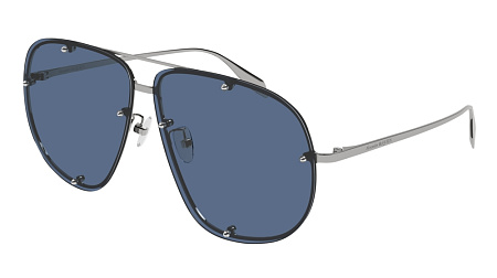 Alexander McQueen AM0363S-003 64 Sunglass RUTHENIUM-RUTHENIUM-BLUE