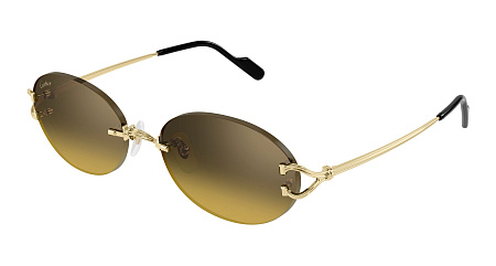 Cartier CT0551S-009 55 Sunglass GOLD-GOLD-BROWN Cartier CT0551S-009 55 Sunglass GOLD-GOLD-BROWN