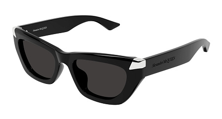 Alexander McQueen AM0440SA-001 53 Sunglass BLACK-BLACK-GREY Alexander McQueen AM0440SA-001 53 Sunglass BLACK-BLACK-GREY