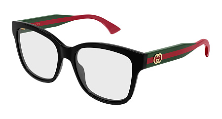 Gucci GG0038ONN-001 54 Optical Frame BLACK-GREEN-TRANSPARENT